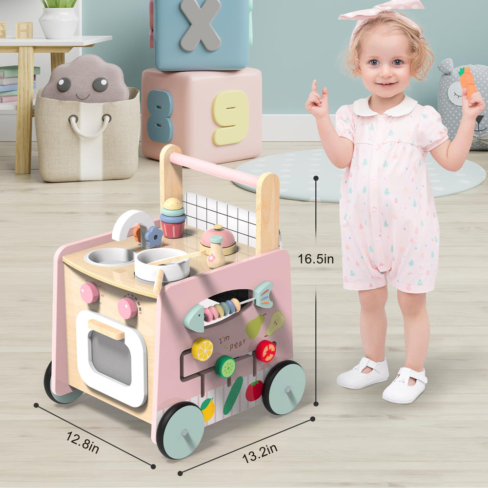 wiqins wooden baby walker tracking maze and bead game engagement