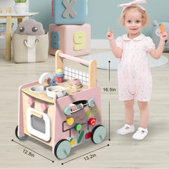 wiqins wooden baby walker tracking maze and bead game engagement