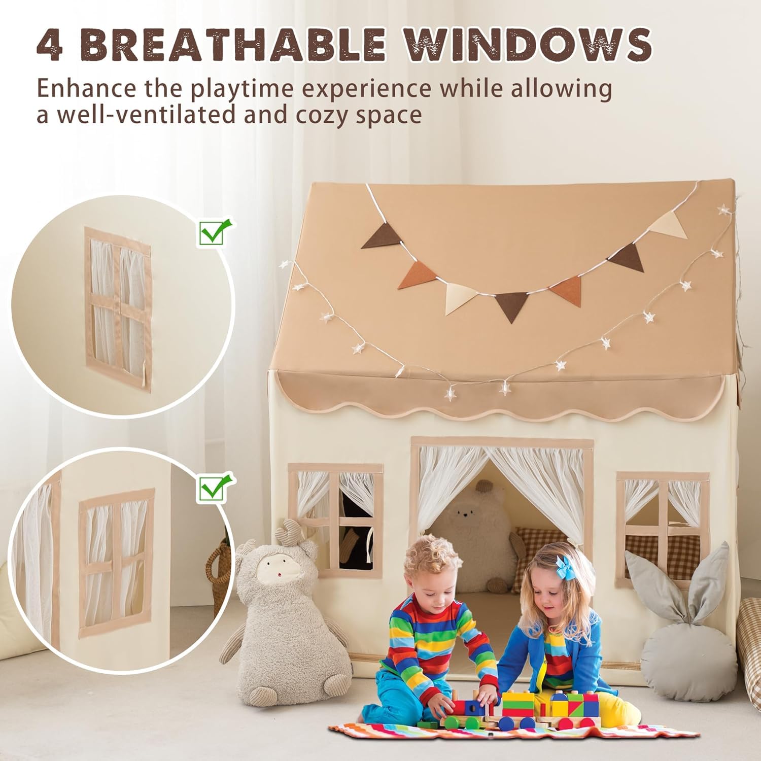 Wirhao large tent interior suitable for multiple children