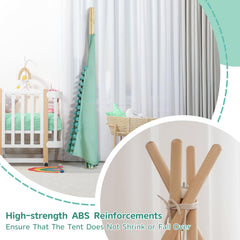 Wirhao natural wood poles provide sturdy support and safe setup.