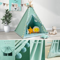 Wirhao star lights brighten the tent, creating a magical reading corner.