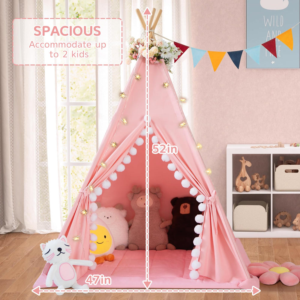 Wirhao teepee tent carry bag and banner flag for easy storage and decor