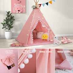 Wirhao cotton canvas teepee offers breathable fabric for safe indoor fun