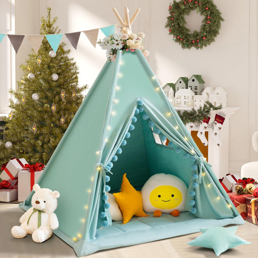 Wirhao Teepee Tent for kids offers a cozy play nook in a roomy interior.