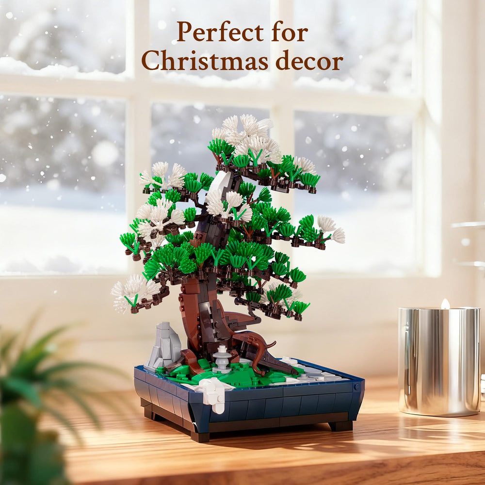 Wise Block finished bonsai decor offers a serene, Zen-inspired look.