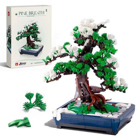 Wise Block pine tree assembly with premium pieces for a calm, creative activity.