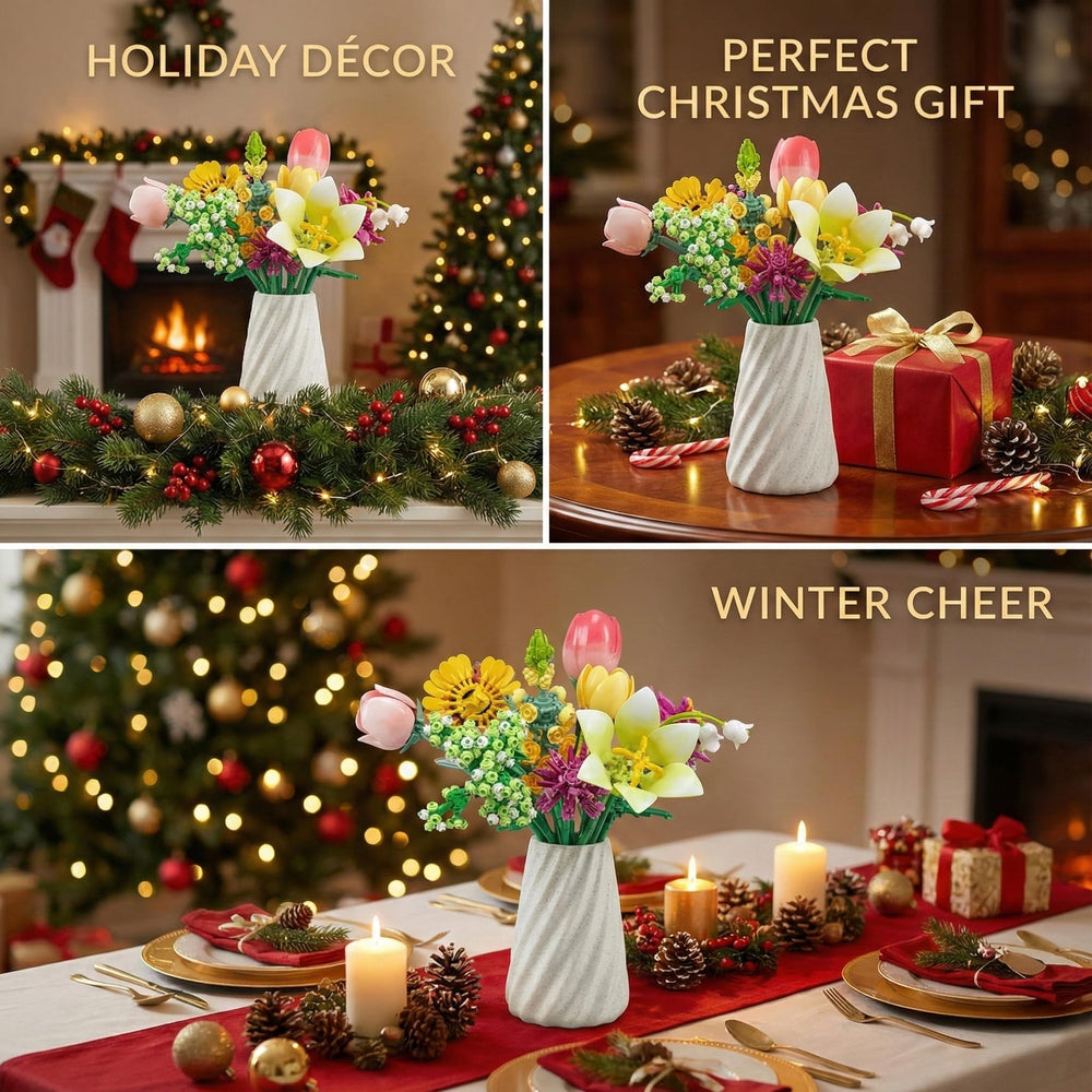 WisePlay Detailed Flowers set with authentic petals for mindful crafting.
