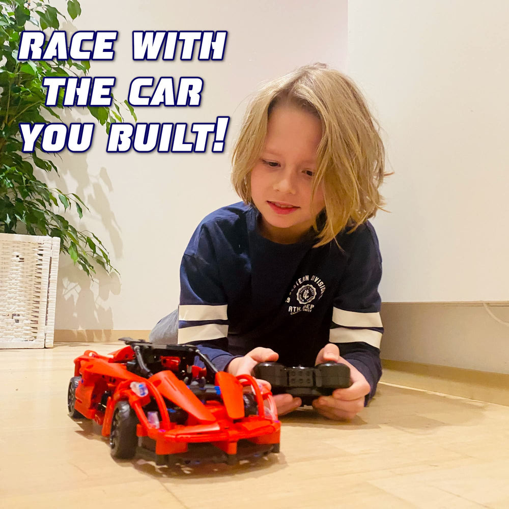 WISEPLAY remote-control-car-assembled image portrays a finished model ready for play.