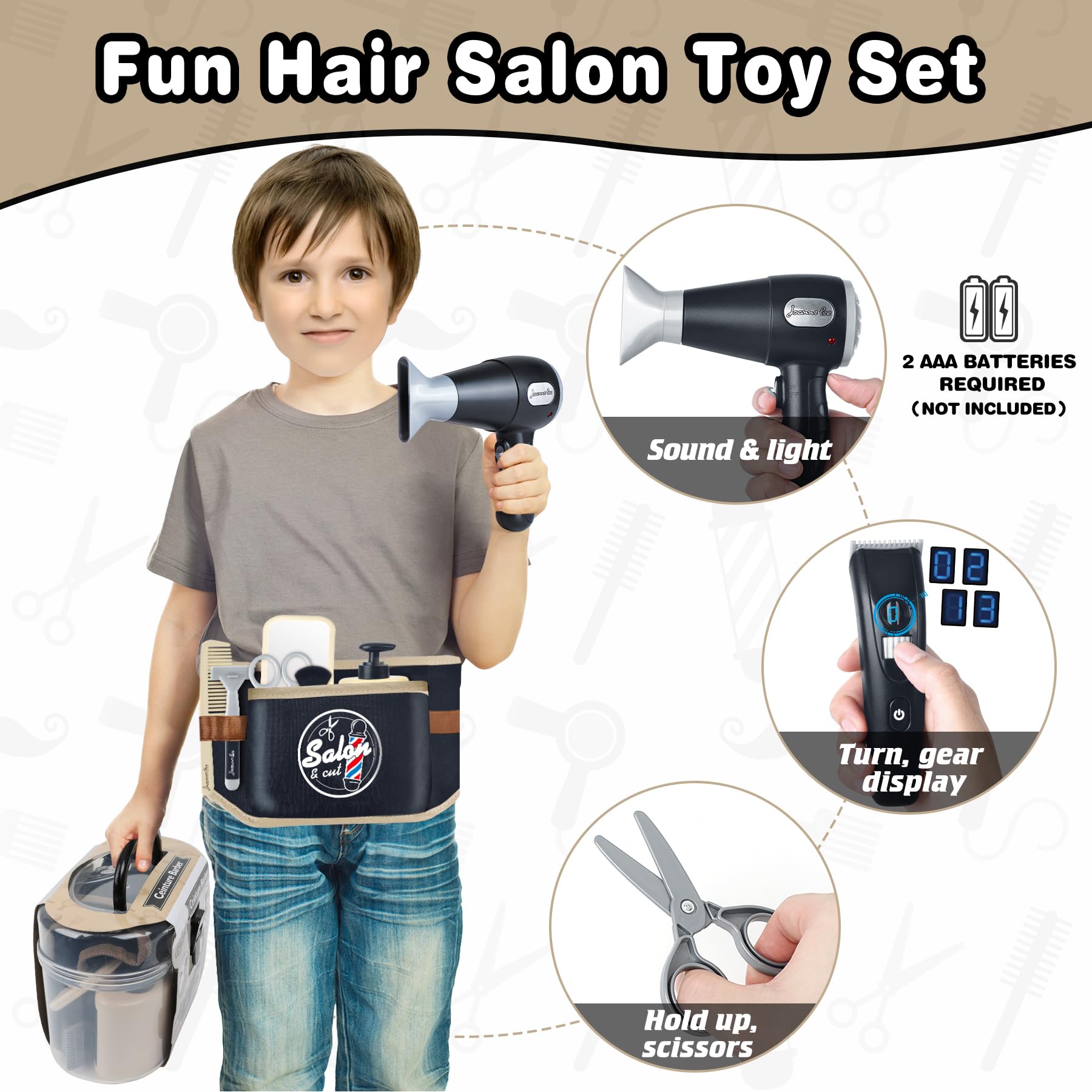 WishaLife hairdryer with light adds realistic, immersive salon play.
