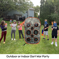 Wishery dart retrieval net catches darts behind holes for reuse.