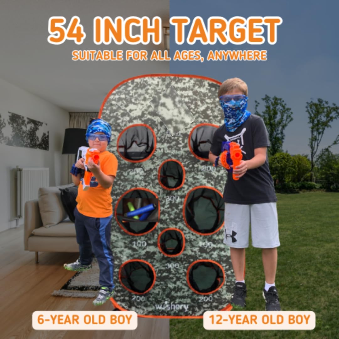 Wishery target net with darts storage for easy cleanup.