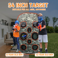 Wishery target net with darts storage for easy cleanup.