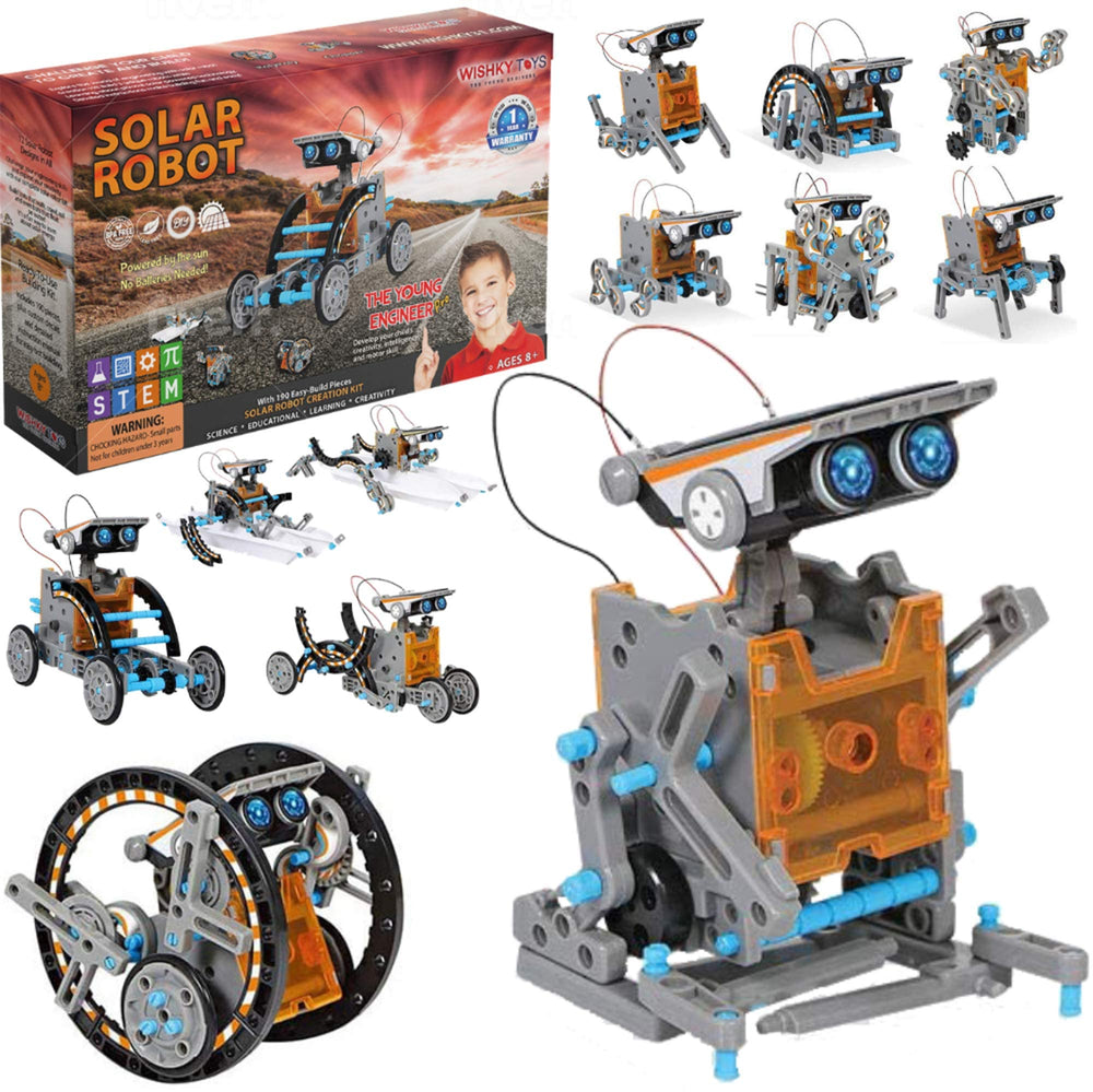 WISHKY TOYS Solar-energy lesson set: durable ABS plastic supports long-lasting solar play.