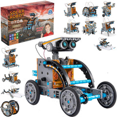 WISHKY TOYS STEM 12-in-1 solar robot kit: hands-on learning with solar energy.