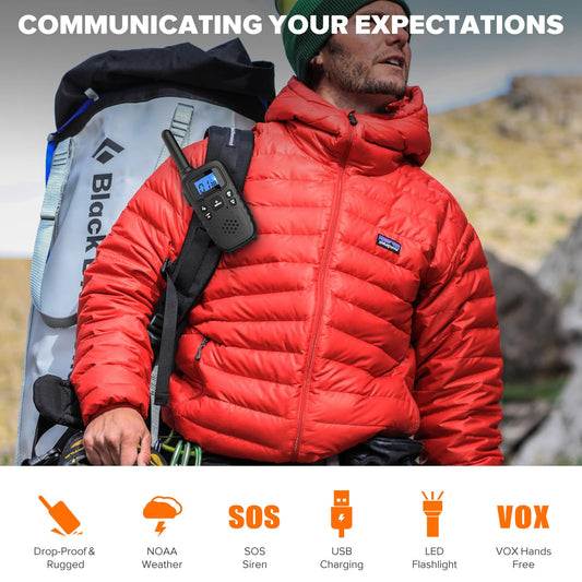 Wishouse M9 walkie talkies during setup offer quick pairing for instant chats.