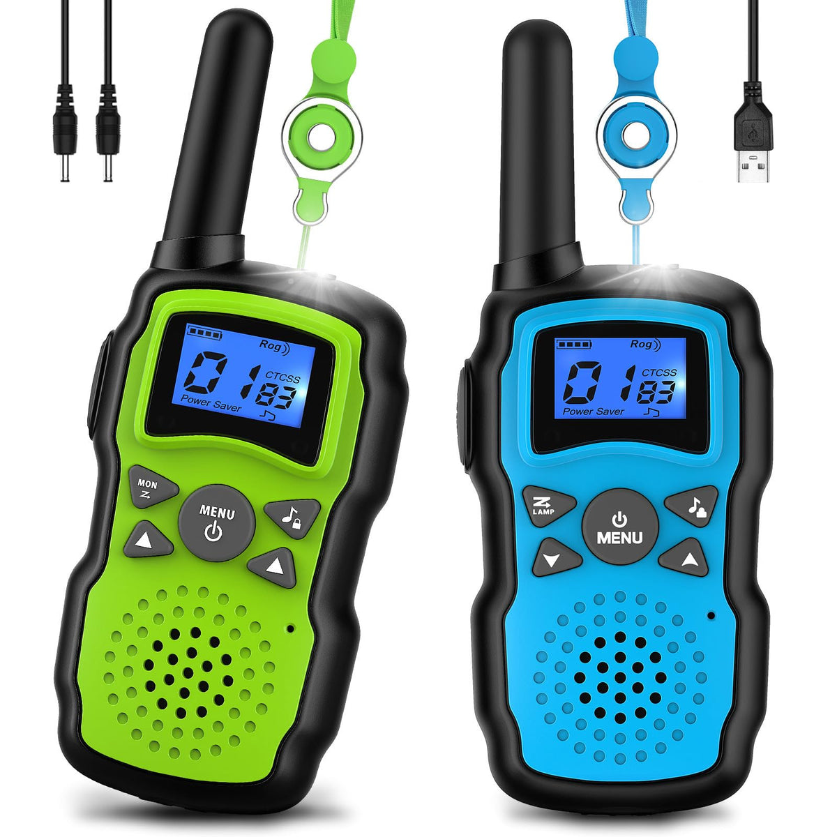 Wishouse rechargeable kids walkie talkies with long range and USB charging kit