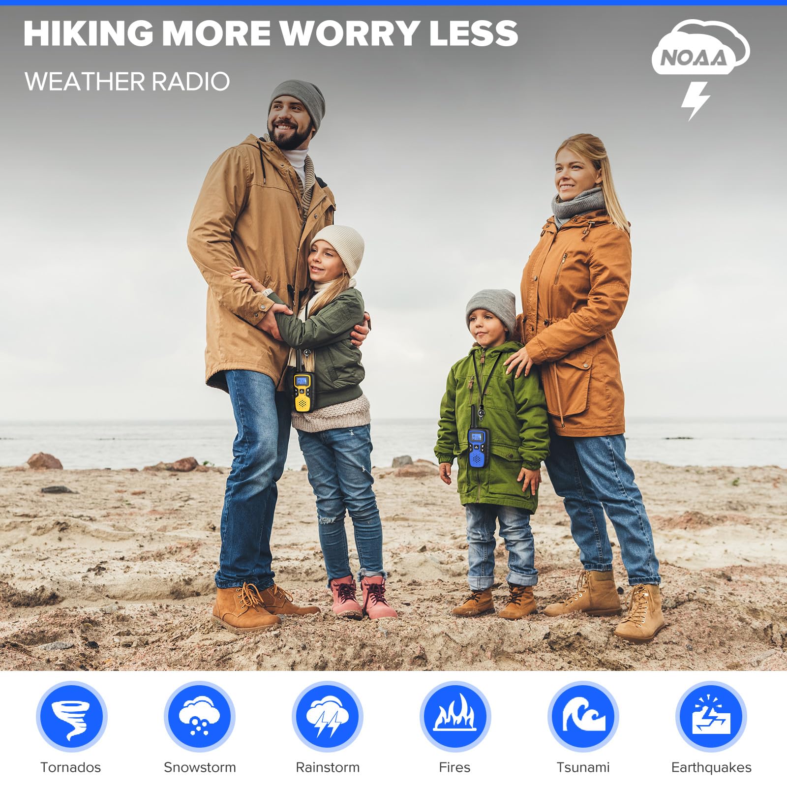 Wishouse NOAA weather alert feature on display, proactive updates during hikes.