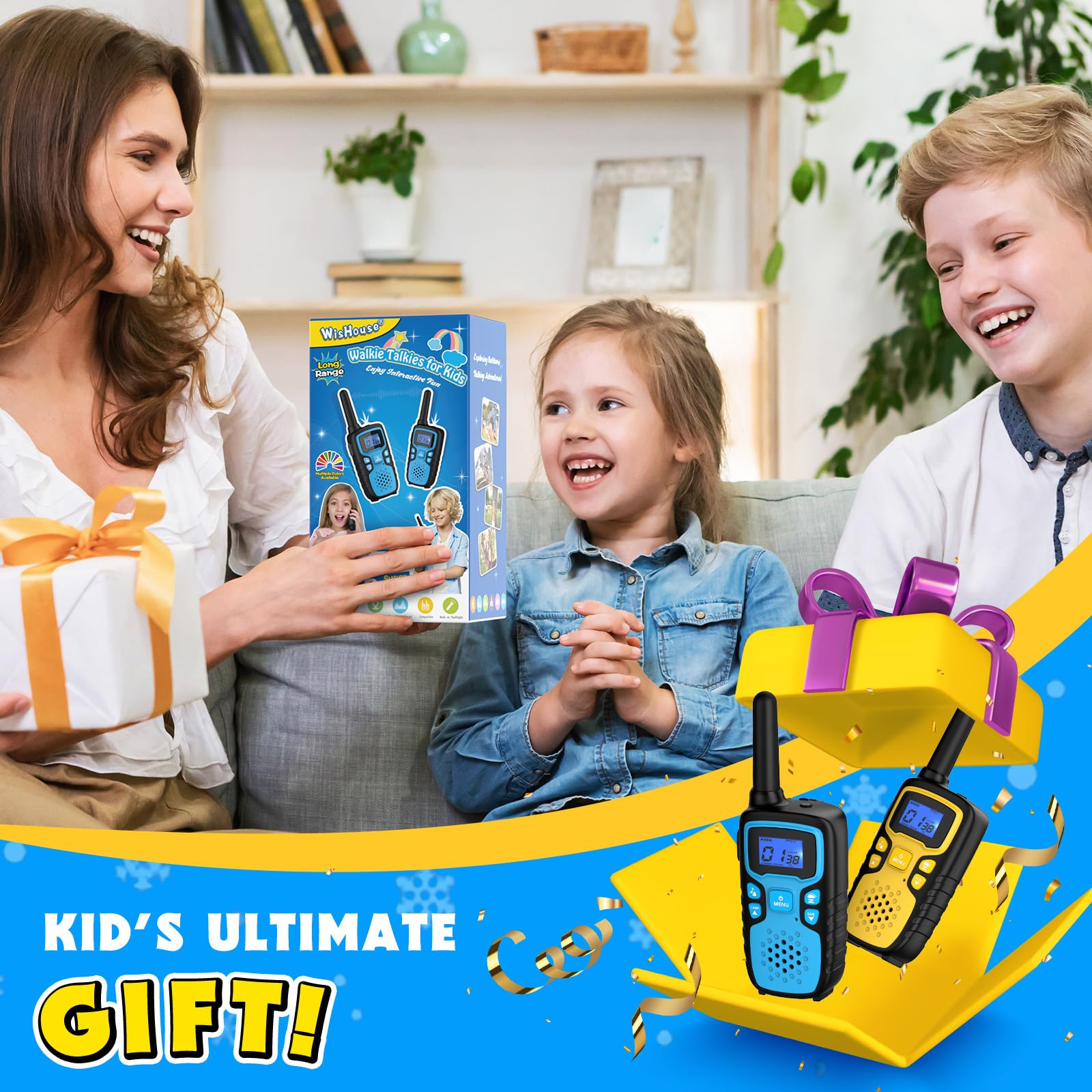 Wishouse walkie-talkies kids lanyard included; easy carrying during adventures.