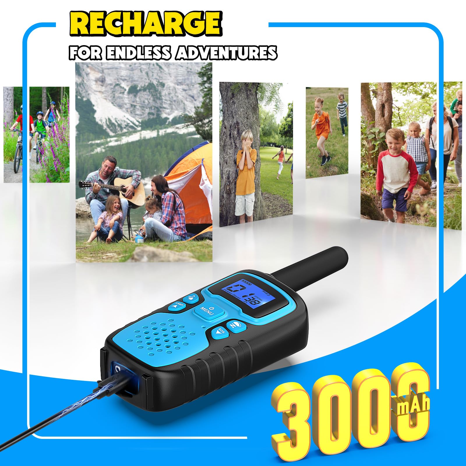 Wishouse Walkie Talkies long-range model ready for open spaces and adventures.