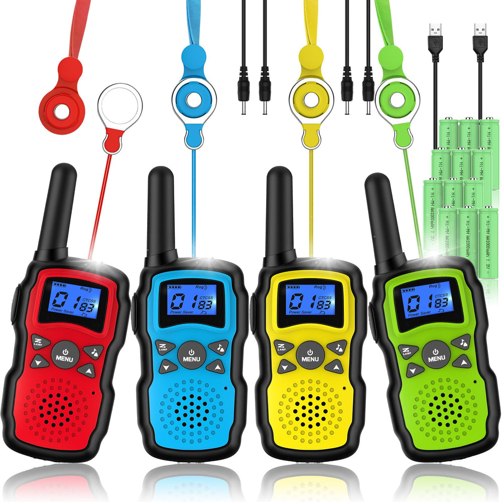Wishouse kids walkie talkies with rechargeable charging kit for easy power on the go
