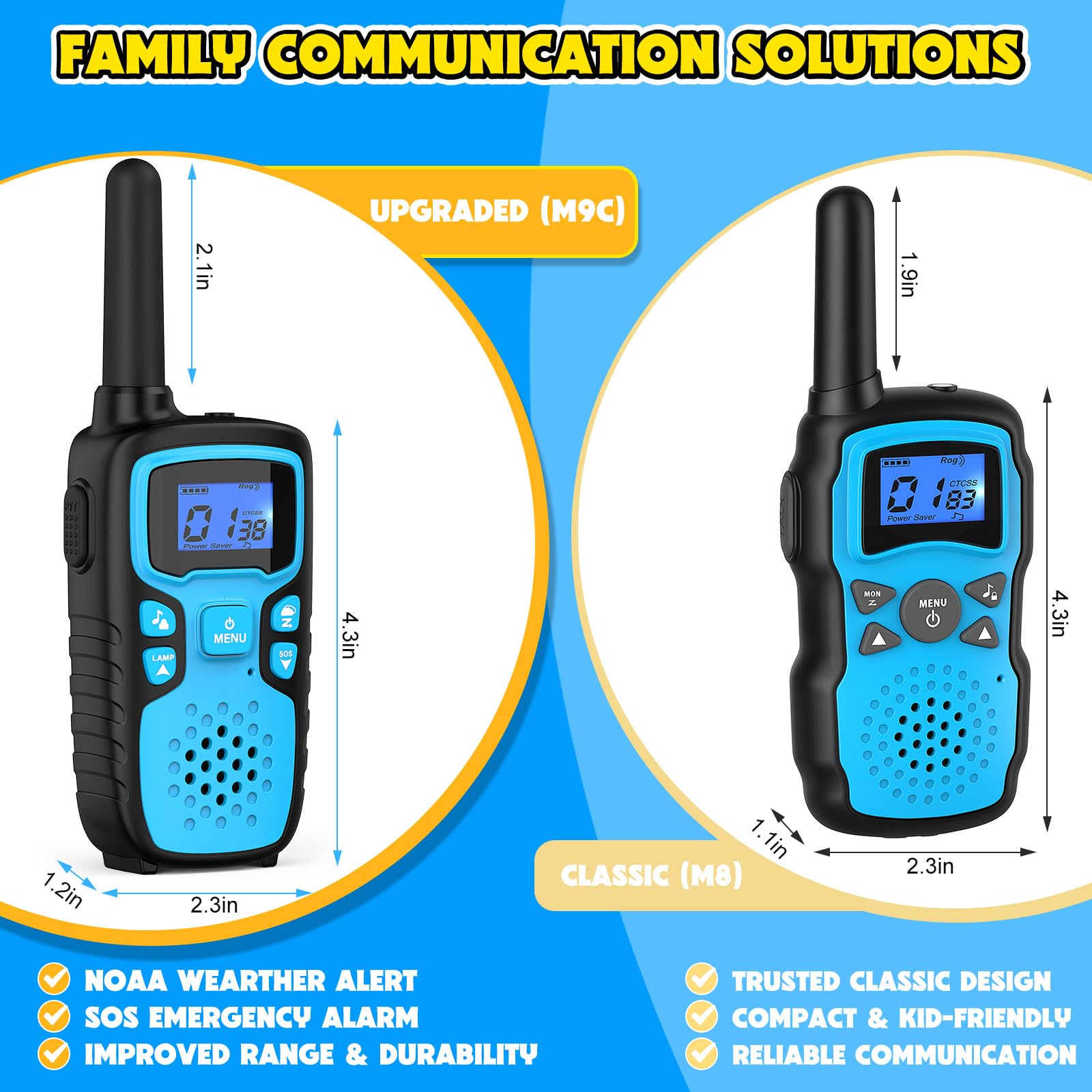 Wishouse Walkie Talkies four-pack keeps siblings connected during activities.