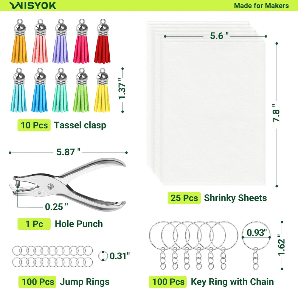 WISYOK shrinky paper coloring area prepared for vibrant art.