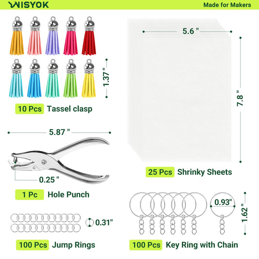 WISYOK shrinky paper coloring area prepared for vibrant art.