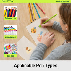 WISYOK shrink plastic with frosted side facilitates coloring.