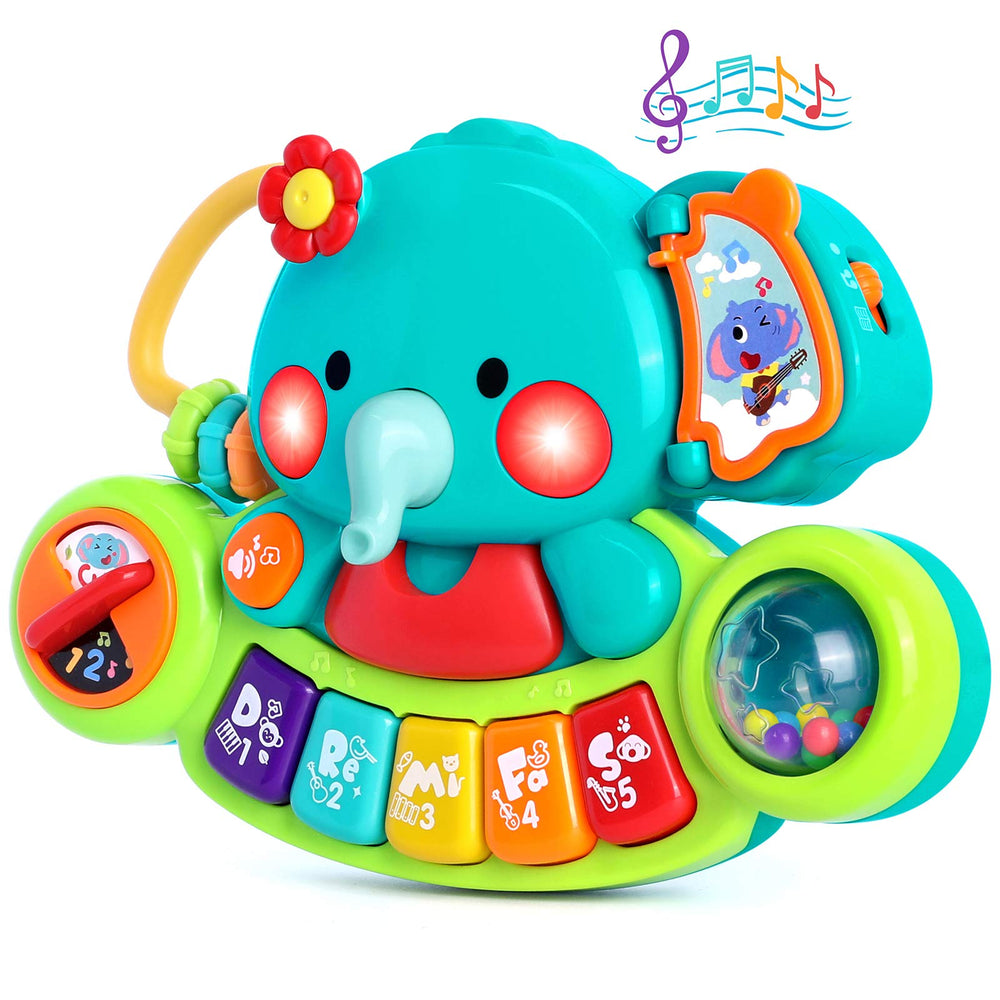 WITALENT Baby Piano Toy elephant light-up to spark early learning