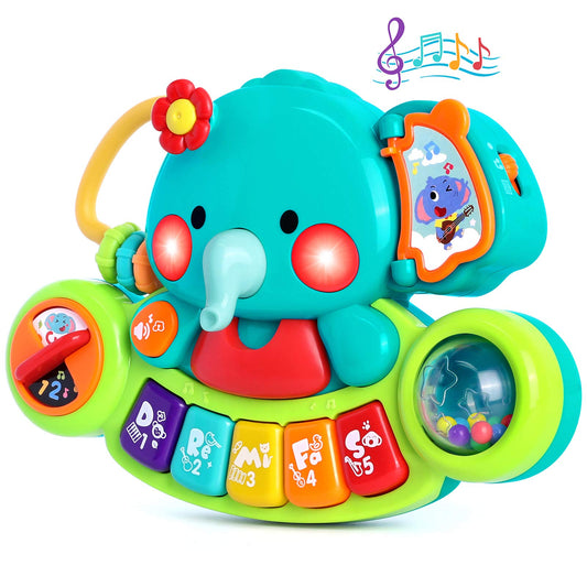 WITALENT Baby Piano Toy elephant light-up to spark early learning