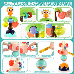 WITALENT three-pack suction toys on tray show versatile mealtime play for babies.
