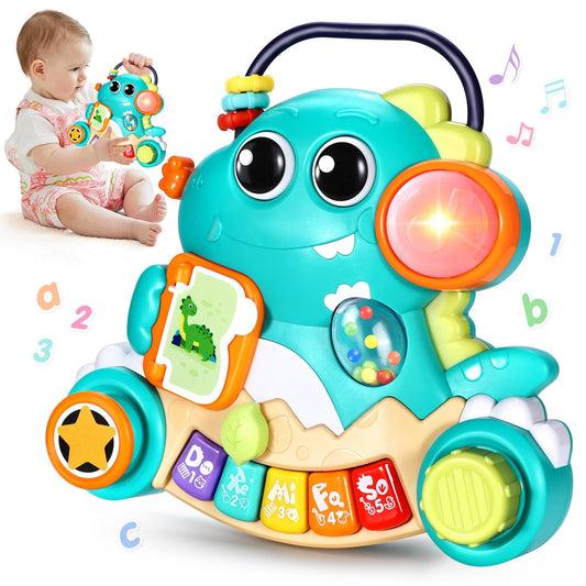 WITALENT dinosaur piano light-up toy with keyboard for babies' music exploration.