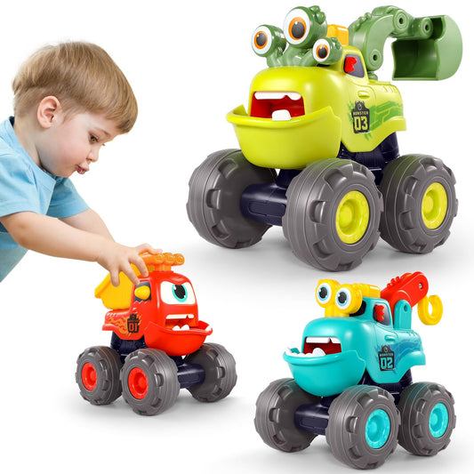 WITALENT monster truck dump image shows bright colors engaging 1-year-olds in play
