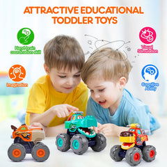 WITALENT yellow leopard truck rear view, ideal for storytelling and push-and-roll fun.