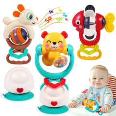 WITALENT red fish rattle on a high chair captures attention with color and sound