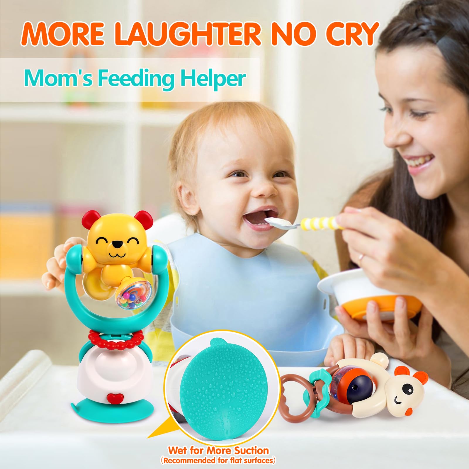 WITALENT yellow bear teether promotes soothing relief and gentle grip