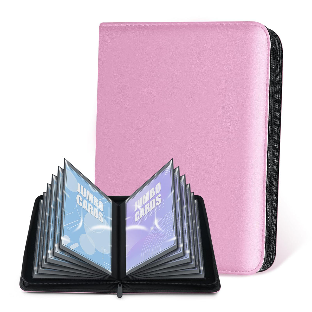 WITHYU Jumbo Card Binder PU leather cover protects oversized cards with a premium feel.