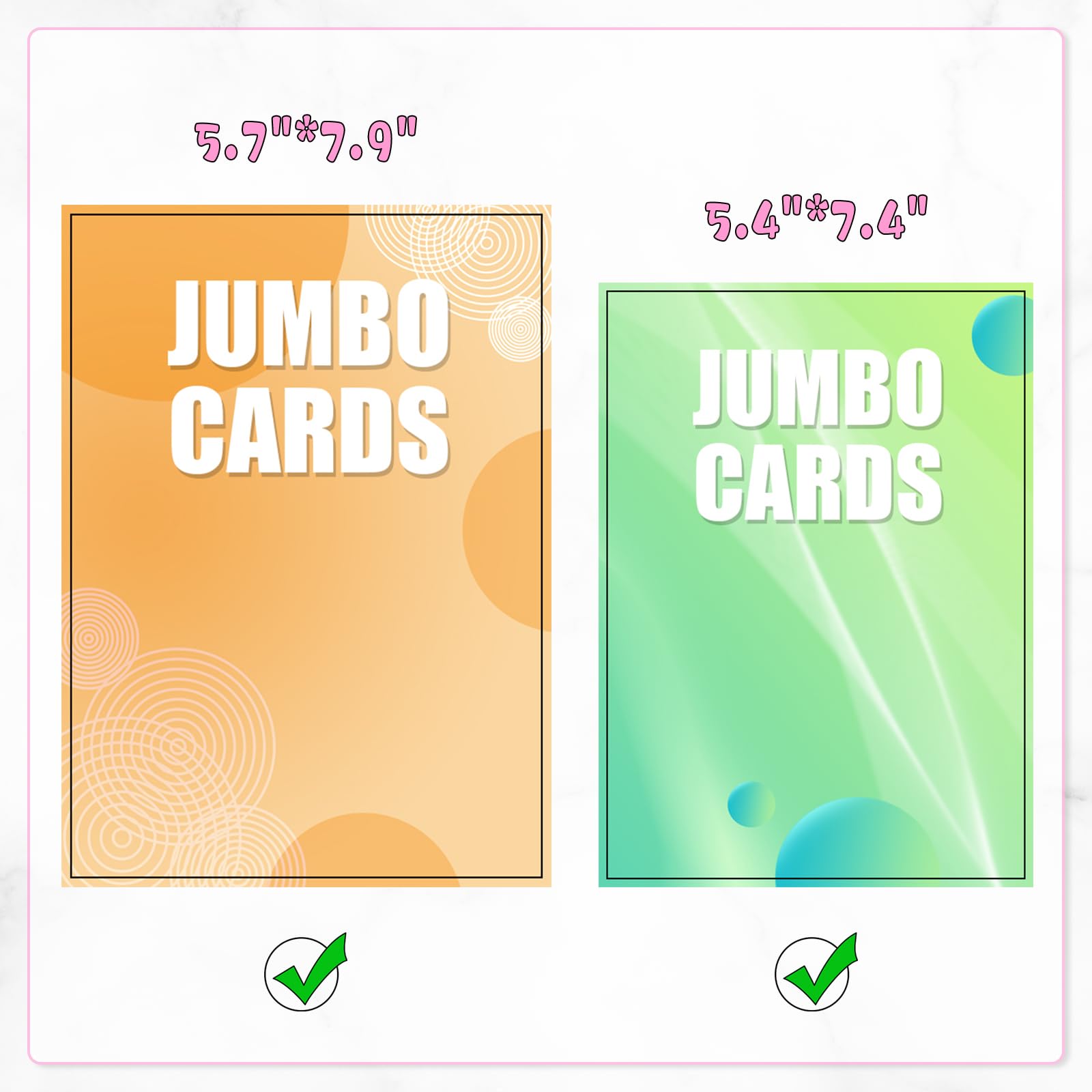 Side-loading pockets keep jumbo cards secure and easy to flip through.