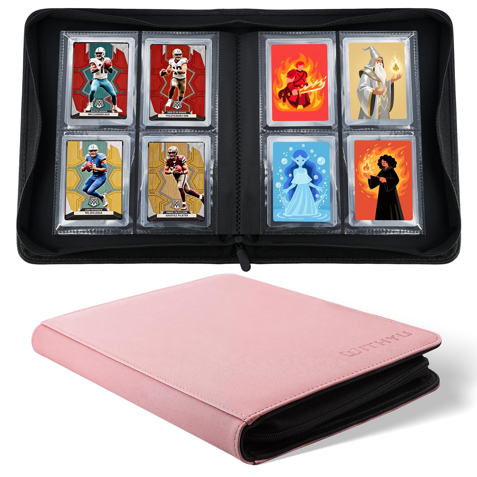 WITHYU Toploader Binder front cover in pink offers stylish protection for cards