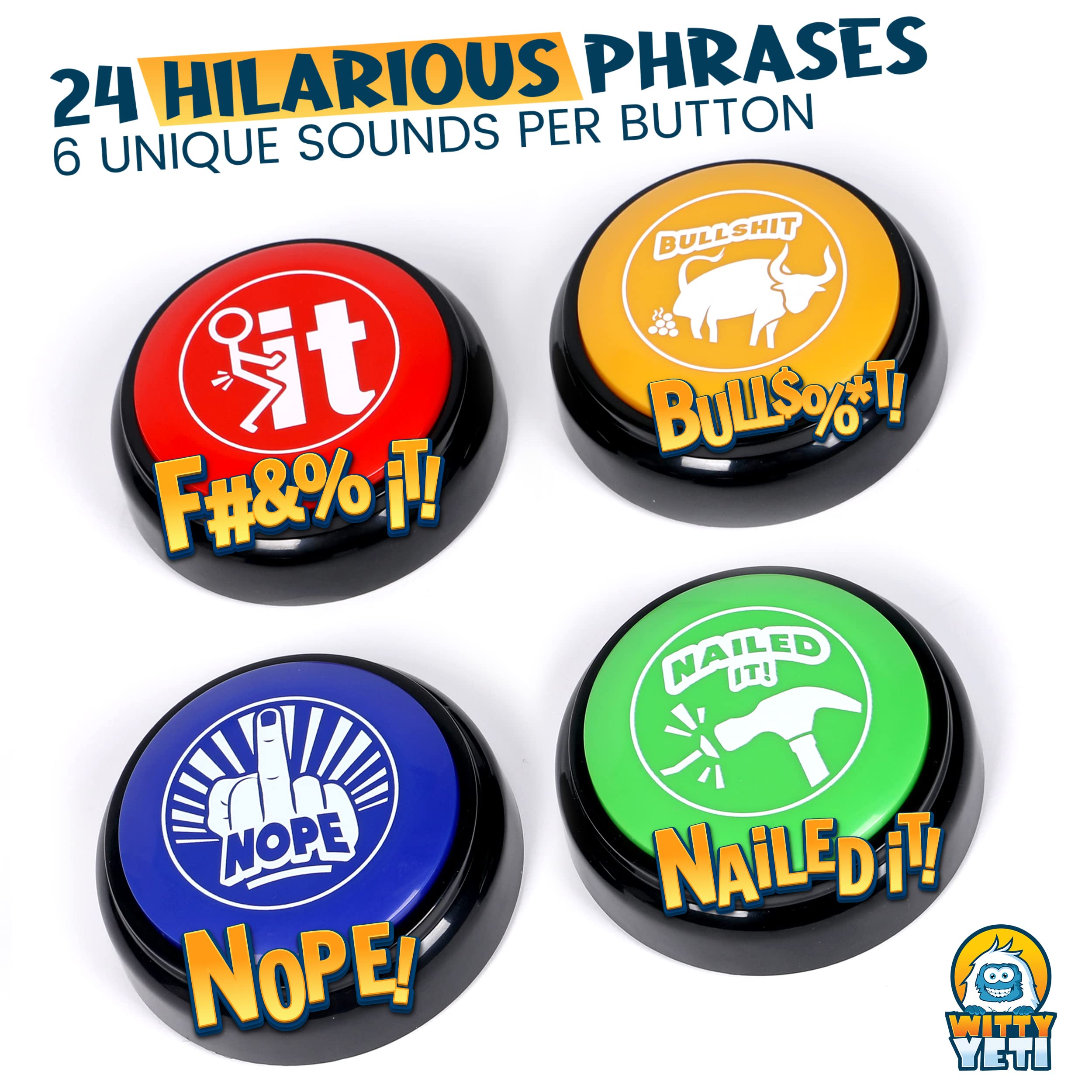 Witty Yeti Nailed It button close-up showing bold reply option