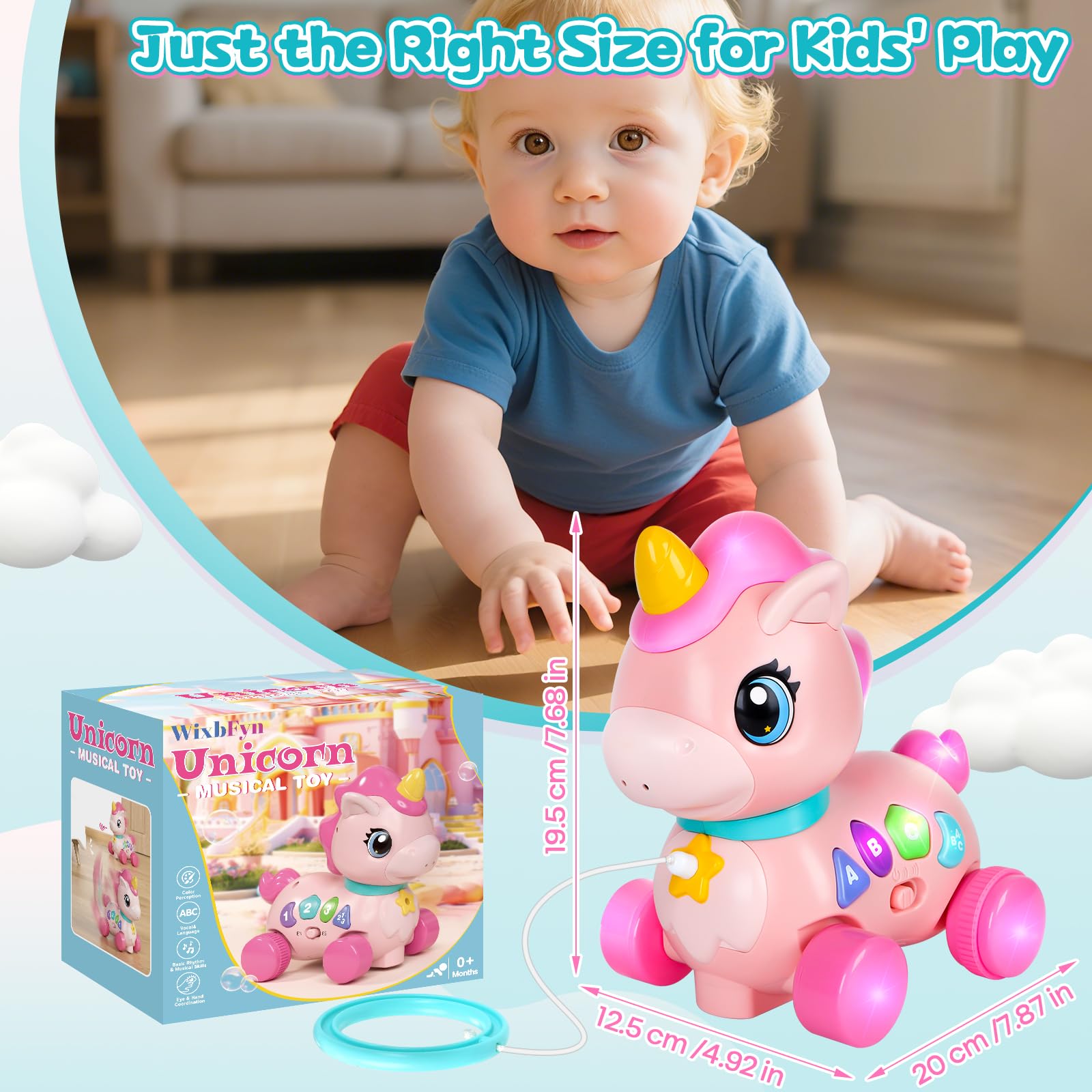 WixbFyn unicorn toy is a gift-ready learning companion for infants