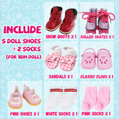 Wiydsha 18 inch doll roller skates with wheels for dynamic preschool pretend play