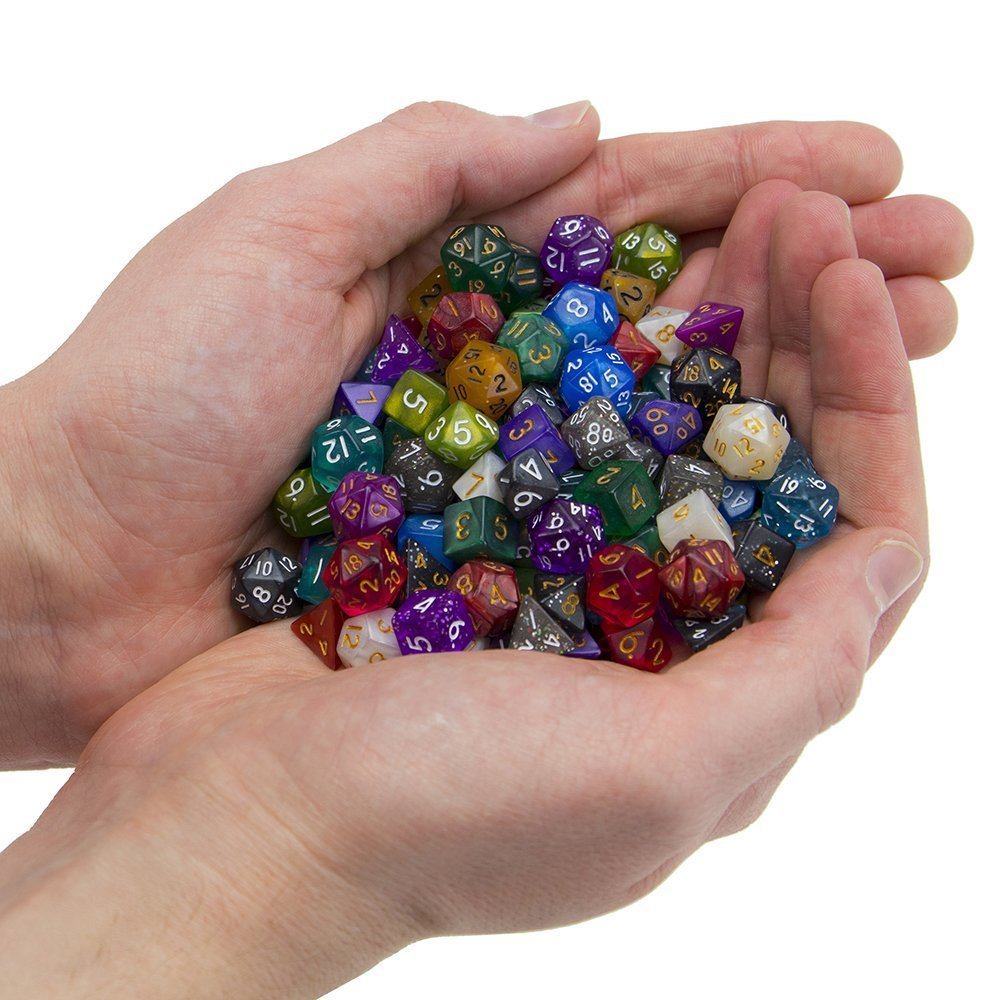 Wiz Dice Mini polyhedral dice close-up with vibrant colors for RPG sessions
