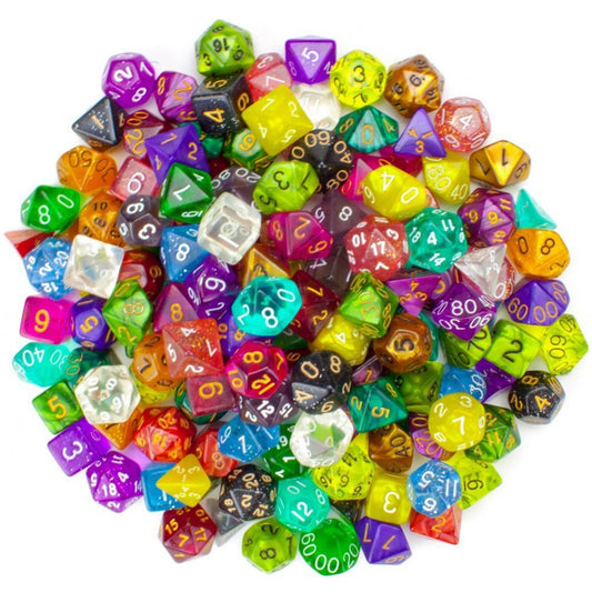Wiz Dice Series II 105-dice set on a tabletop for immersive RPG sessions