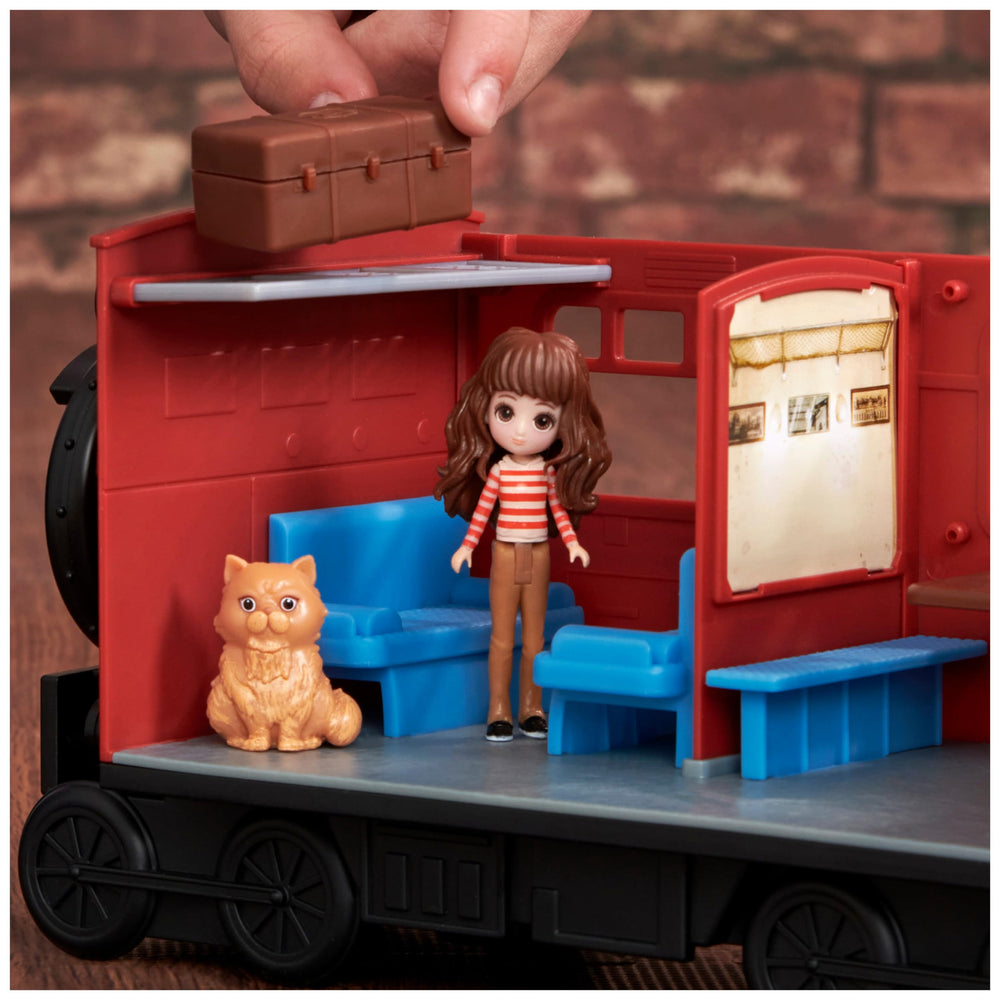 Wizarding World Crookshanks figure adds playful pet interactions in cabin.