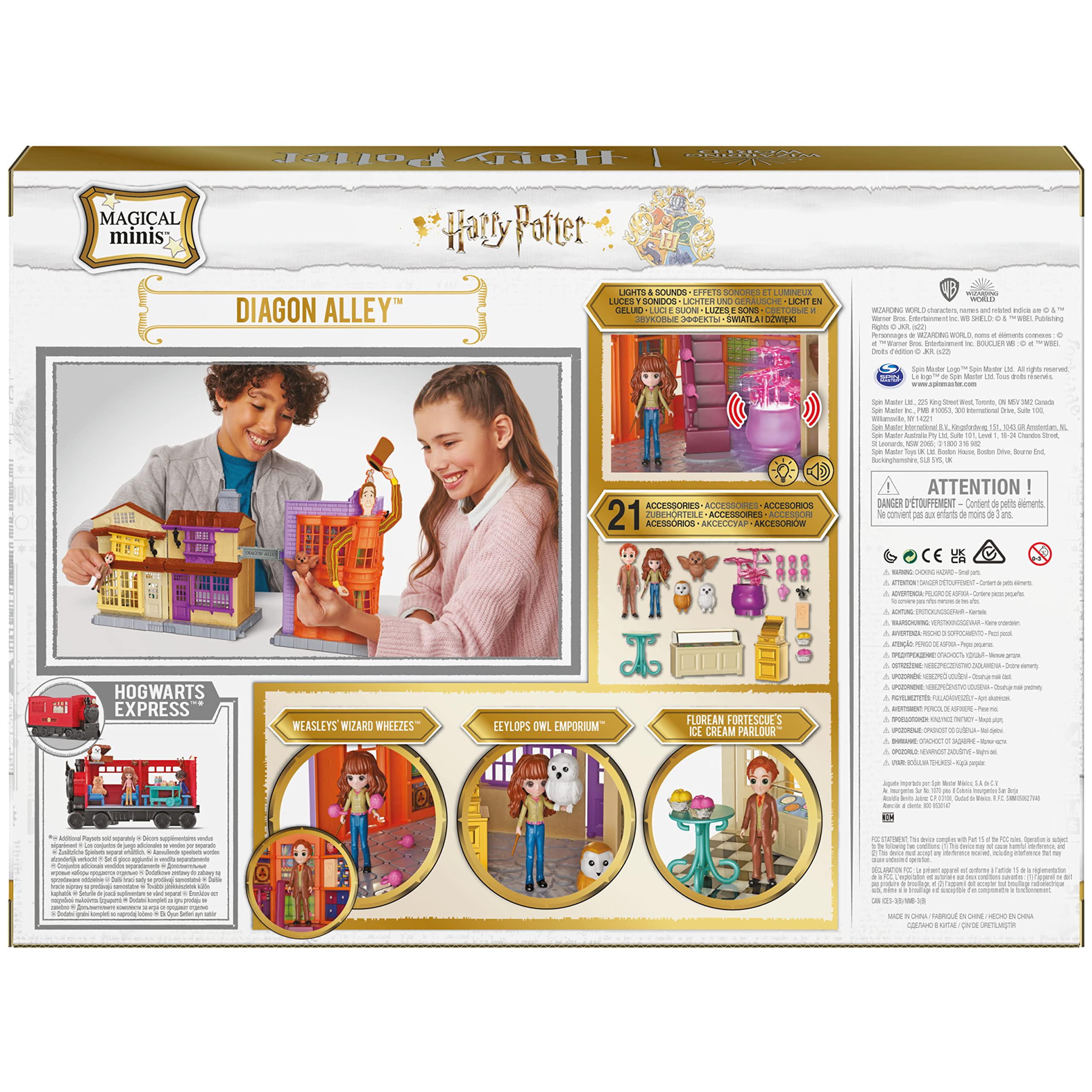 Opening doors reveal Diagon Alley storefronts for expanded storytelling