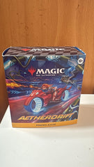 Wizards of the Coast Aetherdrift prerelease pack cover showcases premium MTG design for collectors.