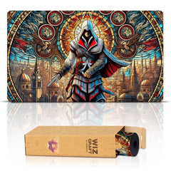 Wizcraft Gaming Stained Glass Assassin top view mat elevates MTG table presence.