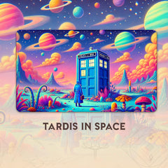 Wizcraft Gaming Tardis in Space playmat side rails and non-slip backing