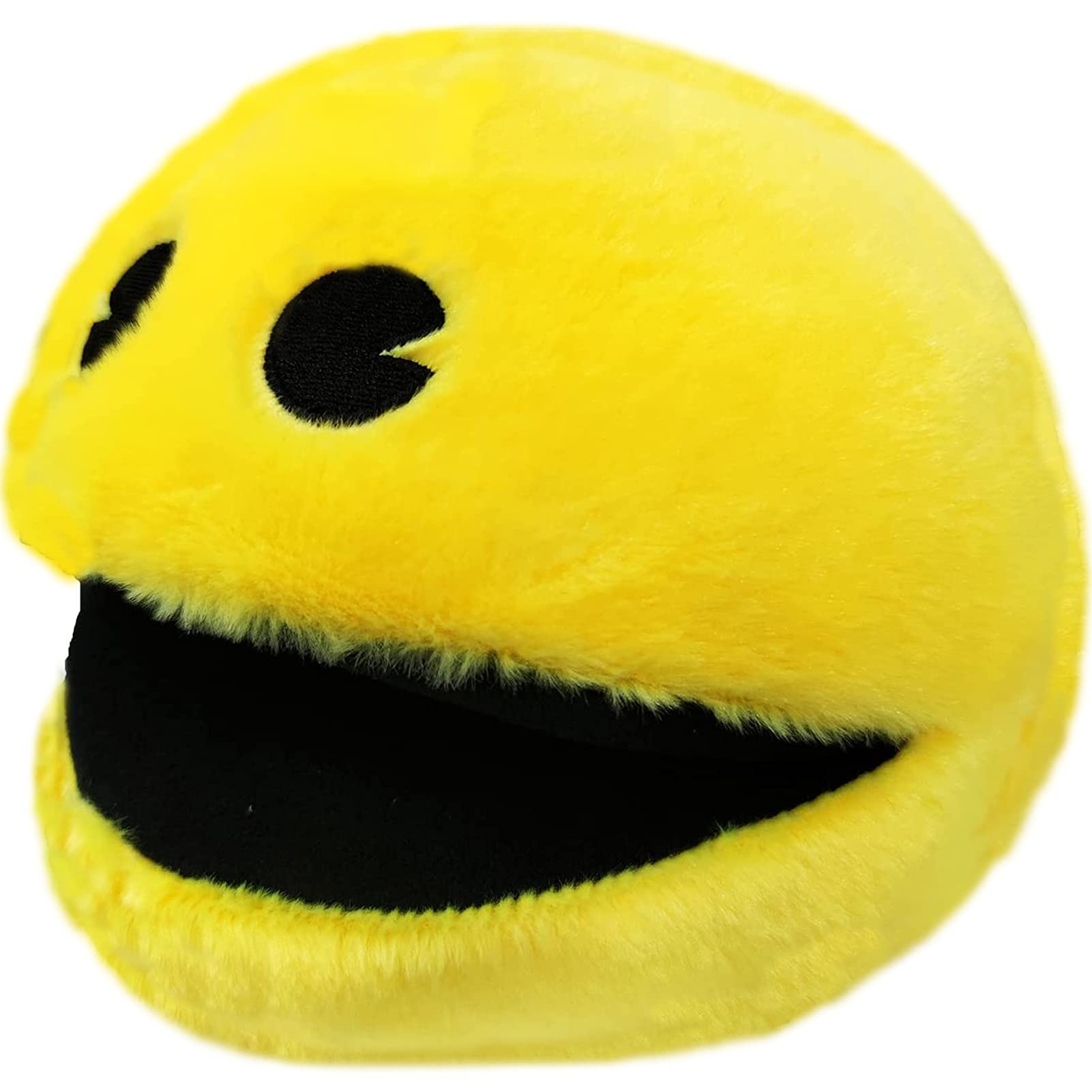 WjcnPac-Man 6-inch Pac-Man plush face close-up for cozy hugs and comfort.